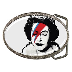 Banksy Graffiti Uk England God Save The Queen Elisabeth With David Bowie Rockband Face Makeup Ziggy Stardust Belt Buckles by snek