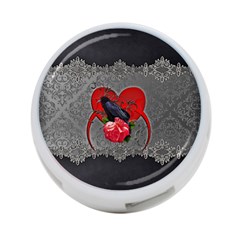 Wonderful Crow On A Heart 4-port Usb Hub (one Side) by FantasyWorld7