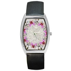 Orchidées Fleurs Abstrait Barrel Style Metal Watch by kcreatif