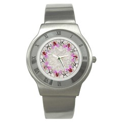 Orchidées Fleurs Abstrait Stainless Steel Watch by kcreatif