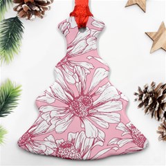 Pink Flowers Christmas Tree Ornament (two Sides) by Sobalvarro