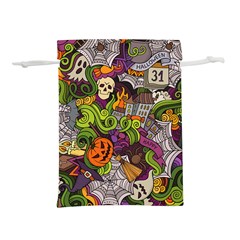 Halloween Doodle Vector Seamless Pattern Lightweight Drawstring Pouch (s) by Sobalvarro