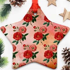 Pattern Flower Paper Star Ornament (two Sides)