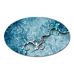 Wonderful Blue Flowers Oval Magnet by FantasyWorld7