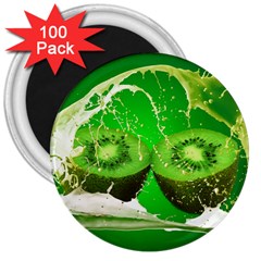 Kiwi Fruit Vitamins Healthy Cut 3  Magnets (100 Pack) by Amaryn4rt