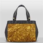 Gold Glitters metallic finish party texture background faux shine pattern Oversize Office Handbag Front