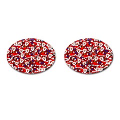 Nicholas Santa Christmas Pattern Cufflinks (oval) by Wegoenart