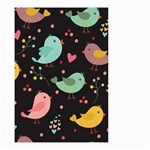 Birds Cute Pattern Background Small Garden Flag (Two Sides) Back