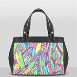 Feathers Pattern Oversize Office Handbag Front