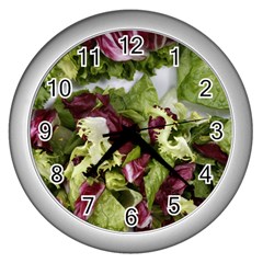 Salad Lettuce Vegetable Wall Clock (silver) by Sapixe