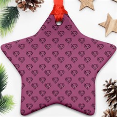 Heart Face Mauve Star Ornament (two Sides) by snowwhitegirl