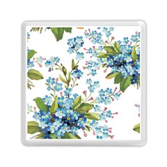 Blue Floral Print Memory Card Reader (square) by designsbymallika