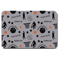 Slam Dunk Basketball Gray Large Doormat  by mccallacoulturesports