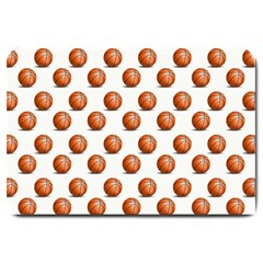 Orange Basketballs Large Doormat  by mccallacoulturesports