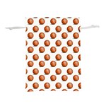 Orange Basketballs Lightweight Drawstring Pouch (L) Front