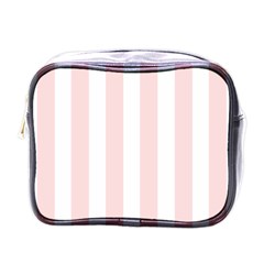 Pastel Pink Stripes Mini Toiletries Bag (one Side) by mccallacoulture