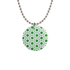 White Green Shapes 1  Button Necklace by Mariart