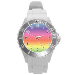 Rainbow Shades Round Plastic Sport Watch (l) by designsbymallika