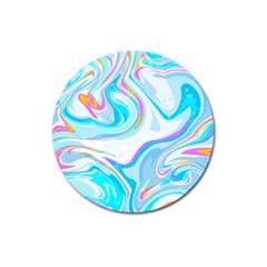 Blue Marble Print Magnet 3  (round) by designsbymallika