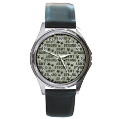 Army Stong Military Round Metal Watch by McCallaCoultureArmyShop