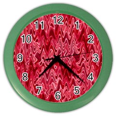 Background Abstract Surface Red Color Wall Clock by HermanTelo