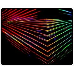 Abstract Neon Background Light Double Sided Fleece Blanket (medium) 