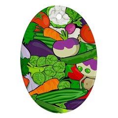 Vegetables Bell Pepper Broccoli Oval Ornament (two Sides) by HermanTelo