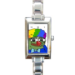 Clown World Pepe The Frog Honkhonk Meme Kekistan Funny Rectangle Italian Charm Watch by snek