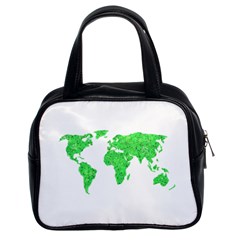 Environment Concept World Map Illustration Classic Handbag (two Sides) by dflcprintsclothing