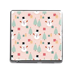 Cute Snowman Christmas Season Seamless Pattern Memory Card Reader (square 5 Slot) by Vaneshart