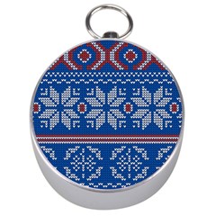 Beautiful Knitted Christmas Pattern Silver Compasses by Vaneshart