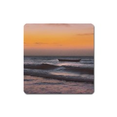 Seascape Sunset At Jericoacoara, Ceara, Brazil Square Magnet by dflcprintsclothing