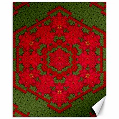 Bloom In Yule  Mandala Season Colors Canvas 11  X 14  by pepitasart