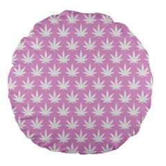 Kawaii Cannabis  Large 18  Premium Round Cushions by thethiiird