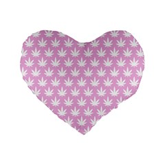 Kawaii Cannabis  Standard 16  Premium Heart Shape Cushions by thethiiird