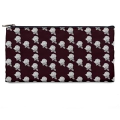 White Rose In Maroon Pencil Cases by snowwhitegirl