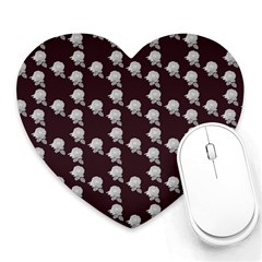 White Rose In Maroon Heart Mousepads by snowwhitegirl