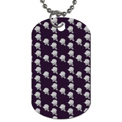 White Rose In Purple Dog Tag (two Sides) by snowwhitegirl