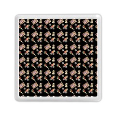 Robin Art Black Pattern Memory Card Reader (square) by snowwhitegirl