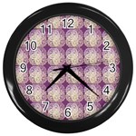 Doily Only Pattern Purple Wall Clock (Black) Front