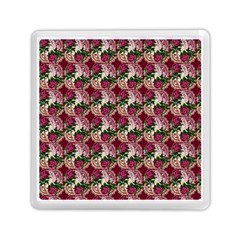 Doily Rose Pattern Red Memory Card Reader (square) by snowwhitegirl