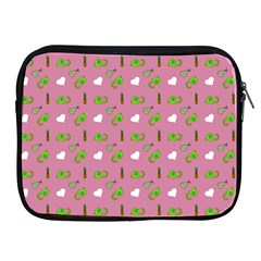 Green Elephant Pattern Mauve Apple Ipad 2/3/4 Zipper Cases by snowwhitegirl