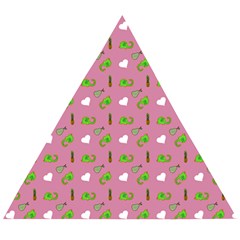 Green Elephant Pattern Mauve Wooden Puzzle Triangle by snowwhitegirl