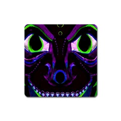 Demon Ethnic Mask Extreme Close Up Illustration Square Magnet by dflcprintsclothing