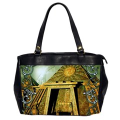 Awesome Steampunk Pyramid In The Night Oversize Office Handbag (2 Sides) by FantasyWorld7