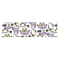 Hand Drawn Cute Cat Pattern Satin Scarf (oblong) by Vaneshart