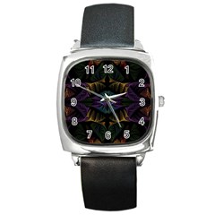 Fractal Abstract Background Pattern Art Square Metal Watch by Wegoenart