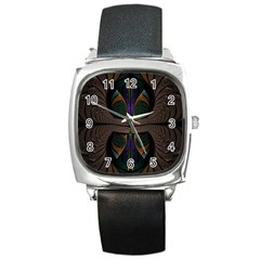 Fractal Abstract Background Pattern Square Metal Watch by Wegoenart