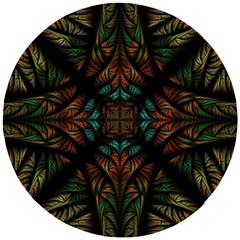 Fractal Fantasy Design Texture Wooden Puzzle Round by Wegoenart