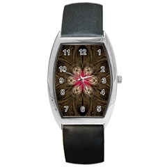 Fractal Background Design Abstract Barrel Style Metal Watch by Wegoenart